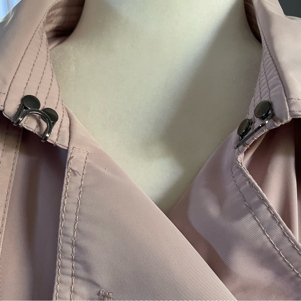 𝅺bcbgeneration Double Breasted Spring Trench Coat Waterproof Pink Size S - Picture 7 of 16
